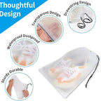 5PCS Portable Shoe Storage Drawstring Eco Storage Bags for Shoes Sundries Travel Waterproof Transparent Plastic Storage Bag (Large-5Pcs)