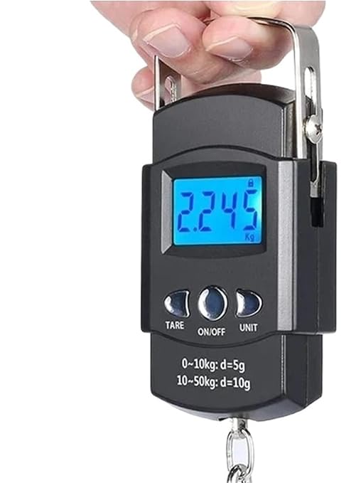 Luggage Weight Scale, 5pcs High-Precision Digital Electronic Scale with Measuring Tape Ruler LCD Digital Luggage Scale Portable 50KG,for Travel