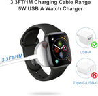 Fast Charger for Apple Watch Charger, Magnetic iWatch Charger to USB A Cable 3.3FT with USB A Wall Plug Adapter for Apple iWatch Series Ultra/10/9/8/7/6/SE/5/4/3/2 (White)