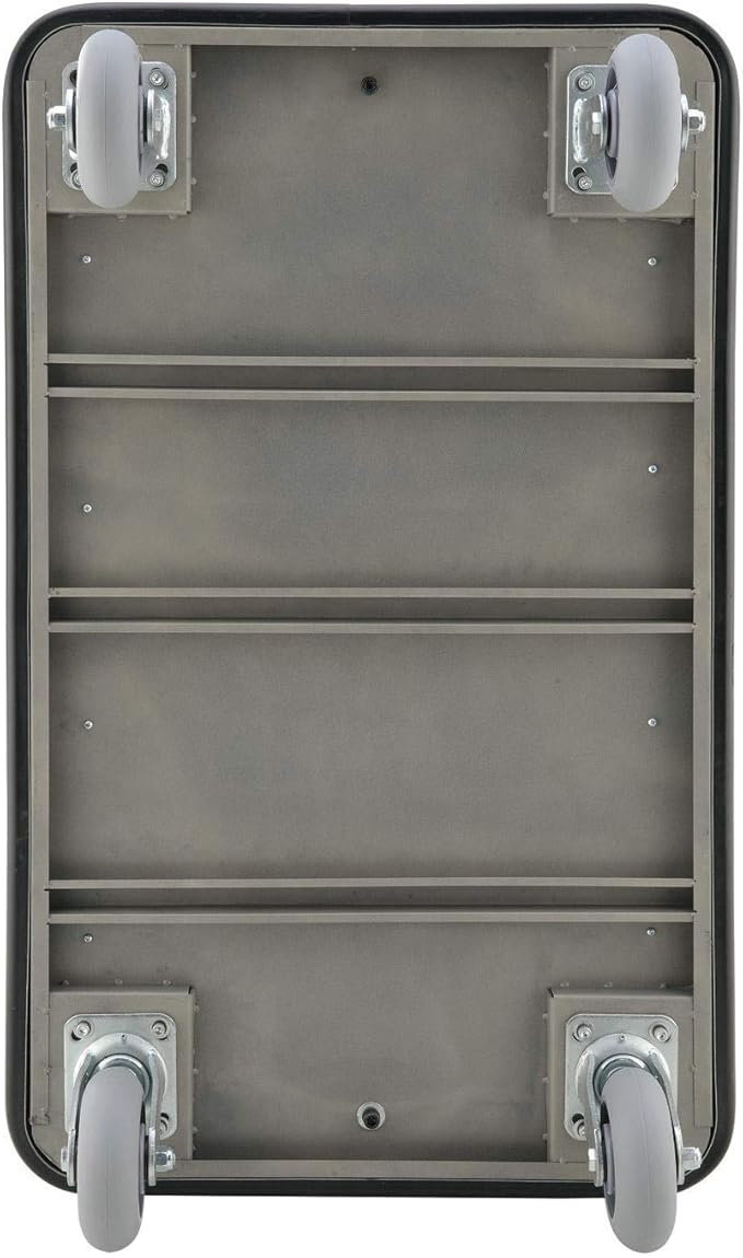 Global Industrial Silver Stainless Steel Bellman Cart Curved Uprights 6" Rubber Casters, 41-1/4"L x 24" W x 73" H, Hotel Luggage Cart for Commercial Use, Condos, Resorts