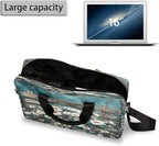 Vintage Daisy Wooden Board Laptop Bag 16 Inch, Slim Business Briefcase for Men Women, Shoulder Bag with Handle & Detachable Strap, Work Office Computer Messenger Bag