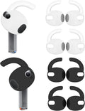 4 Pairs Galaxy Buds3 Ear Hook Cover Grip Tip Anti Slip Wing Accessories Compatible with Samsung Galaxy Buds 3, Black/White 804wb4