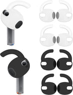4 Pairs Galaxy Buds3 Ear Hook Cover Grip Tip Anti Slip Wing Accessories Compatible with Samsung Galaxy Buds 3, Black/White 804wb4