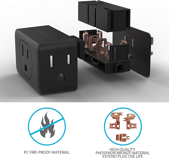 Multi Plug Wall Outlet Extender 3 Pack, VINTAR Electrical Multiple Outlet Splitter, 3 Way Plug Adapter, Small Wall Expander for Home Office Dorm Cruise Ship Travel Essentials
