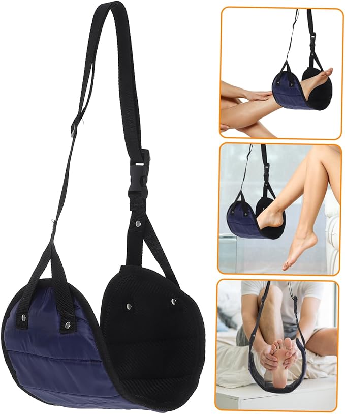 HANABASS 2Pcs Portable Airplane Foot Hammock for Travel Comfort Footrest for Long Flights Versatile Desk Foot Support for Plane Train Office Compact Travel Accessories