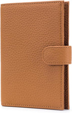 Leather RFID Passport Wallet for Travel – Slim Passport Holder for Women & Men with Card Slots, Zippered Coin Pocket, SIM Slot – Cash Slot Compact Travel Wallet Mother's Day Gift Box (Brown)