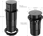 Jgstkcity Pop Up Outlet with 15W Wireless Charger,4 Outlets 15A, Splash Resistant,3 inch Desk Hole Power Grommet,Space Saver Outlet for Kitchen Countertop,Office Conference Table,ETL Listed (Black)
