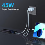 iPhone 17 16 15 Charger Fast Charging, 45W Dual USB C Phone Charger Block with 10FT Long Type C Cable Cord for Apple iPhone 17/Pro/Pro Max/17 Air/16 Pro/16 Pro Max/15 Plus/15 Pro/iPad/S26 Ultra(Blue)