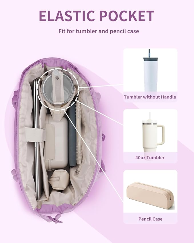 Wandering Nature Puffer Tote Bag with Cup Holder & Laptop Compartment & Trolley Sleeve for Travel, Work, Nurse, Women