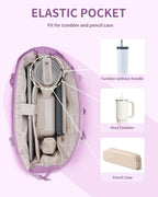 Wandering Nature Puffer Tote Bag with Cup Holder & Laptop Compartment & Trolley Sleeve for Travel, Work, Nurse, Women