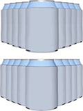 PartyPrints 25 Pack Frost Blank Can Cooler Sleeves, Customizable Bulk Insulated Foam for Beer, Collapsible Plain Drink Holder, Cold Soda Insulator, 12oz Regular, 16oz Tall Cans
