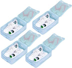 Travel Shoe Bags, Foldable Waterproof Shoe Pouches Organizer-Double Layer (4 Blue Shoe Bag)