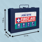 Metal Case First Aid Kit for Job Site & Contractors - OSHA Compliant, Heavy Duty Case for Work Trucks, Fleet, Renovation, Industrial, and Construction- 200 Piece Wall Mount & Portable First Aid Kit