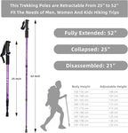 Aihoye Hiking Trekking Poles, 2 Pack Collapsible, Lightweight, Anti Shock, Walking Sticks, Adjustable Hiking Pole for Men and Women