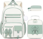 DIGOBAY Backpack for Girls, 3PCS Girls Backpack for School with Lunch Bag Pencil Case, Cute Kids Teens Bookbag for Kindergarten Elementary Preschool Middle School