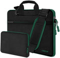 Hseok Laptop Shoulder Bag 15-15.6 inch Shockproof Water-Resistant HandBag with Small Case Compatible with MacBook Pro Neo 16" M5 M4 M3 M2 M1, Mac Pro Air 15", XPS 15/16, Most 15" 15.6" 16",BK-green