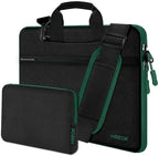 Hseok Laptop Shoulder Bag 15-15.6 inch Shockproof Water-Resistant HandBag with Small Case Compatible with MacBook Pro Neo 16" M5 M4 M3 M2 M1, Mac Pro Air 15", XPS 15/16, Most 15" 15.6" 16",BK-green