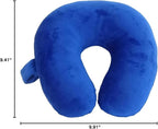 Wolf Essentials Kids Travel Neck Pillow - Cozy Soft Microfiber, Compact Design for Airplane, Car Seat, or Toddler Travel Support – Blue