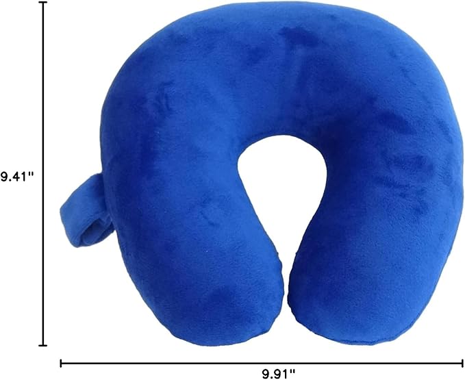 Wolf Essentials Kids Travel Neck Pillow - Cozy Soft Microfiber,Compact Design for Airplane,Car Seat,or Toddler Travel Support – Blue,(Pack of 12)