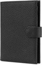 Karmiir RFID Slim Passport Holder for Man & Women, Compact Leather Passport Wallet with Card Holders SIM Slots, Zippered Coins Pocket and Cash Holder Travel Passport Cover Case, Black
