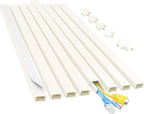 Yecaye Cord Hider, 113in Medium Cord Covers for Wires on Wall, Cord Organizer for 2-3 Wires, Easy Install Cable Management Kit, TV Cable Hider for Home Office, W0.95in H0.55in, Beige