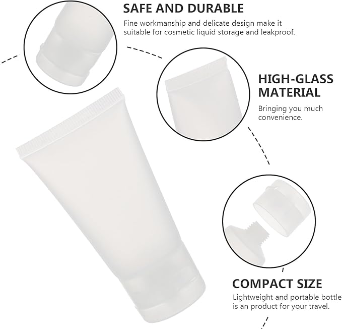 12pcs 30ml Refillable Squeeze Tube Bottles Matte Flip Cap Travel Dispenser Containers for Cosmetics and Lotion Toiletries