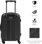 Kenneth Cole REACTION Out of Bounds Lightweight Hardshell 4-Wheel Spinner Luggage, Charcoal, 20-Inch Carry On