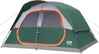CAMPROS CP Upgraded 6/8 Person Camping Tents, Waterproof Windproof Family Tent with Larger Mesh Windows & Door, Double Layer, Easy Set Up, All-Season Dome Tent with Top Rainfly & Carry Bag