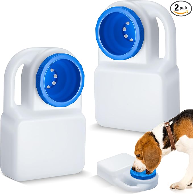 Ziliny 2 Pcs 3 Quart No Spill Portable Dog Travel Water Bowl Pet Water Bowl for Pet Dispenser for Small Large Dogs Cats Camping Hiking Trips Car RV Boat Road Mess-Free Design