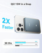 Kuulaa 0.5" Magsafe Portable Charger, 10000mAh Magnetic Power Bank & Slim Battery Pack - Qi2 Certified 15W Wireless Charging with 20W USB-C PD for iPhone 17/16/15/14/13/12 Pro/Air Series