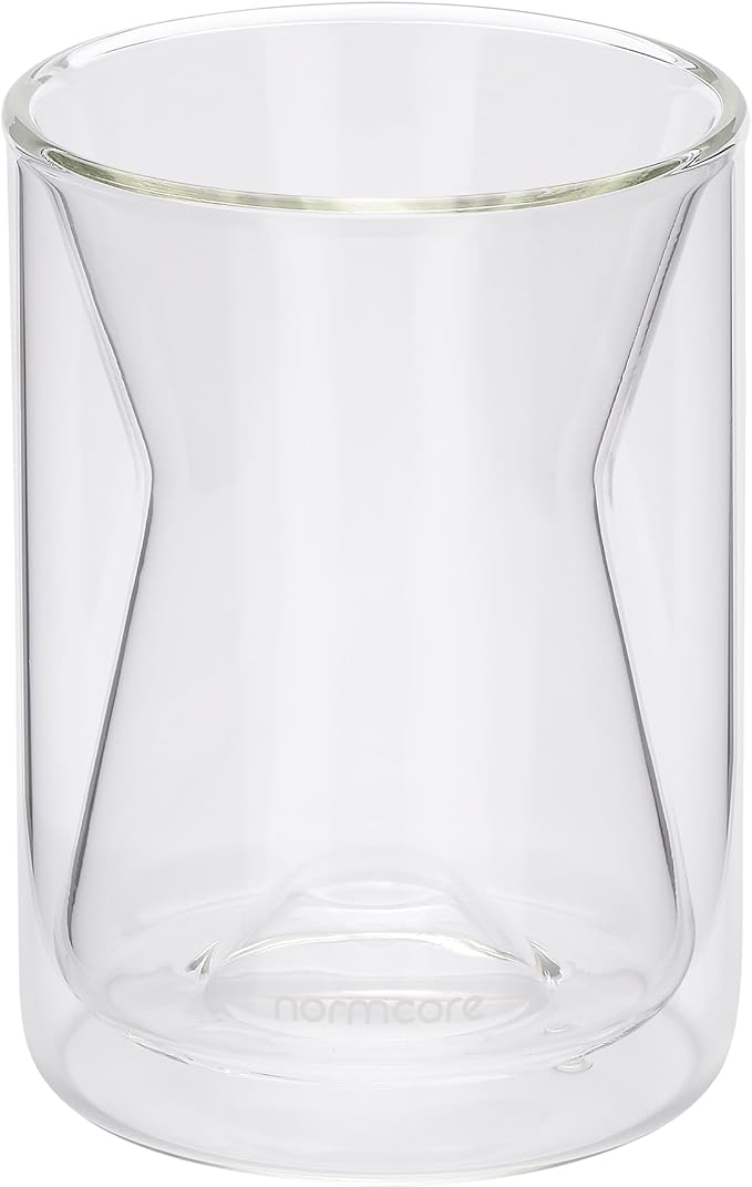 Normcore Pour Over Coffee Maker 2.0 (320ml / 10.8oz) – Double Wall Borosilicate Glass Coffee Dripper, Portable with EVA Case, Fits 185 Wave Filter, Manual Pour Over Coffee Brewer, Clear
