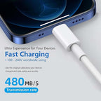 AHDFWI 3 Pack Car Carplay Charger Cable for iPhone 16e 16 Pro Max/16 Pro/15 Pro/15 Plus 6.6 Ft USB A to USB C Fast Car Play Charging Cord, Carplay Charger Cable for iPad Pro/Air/5th/4th/Mini/Gen