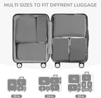 CherryNow Compression Packing Cubes, 7 Set Packing Cubes Compression, Travel Essentials, Travel Organizer for Shoes, Clothing, Grey