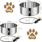 Dog Crate Water Food Bowl No Spill,2 Pack Hanging Dog Bowls for Kennel,Dogs Crate Water Feeder Dish,Stainless Steel Kennel Dogs Bowls Mountable for Cats Bunny Ferret Bird