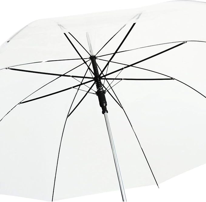 Wedding Umbrella Large 60"| Strong Metal Shaft and Ribs Lightweight | Manual Open Wind Resistant with Wood Color Resin Handle - Perfect for 2 People