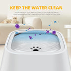 Splash-Proof Dog Drinking Bowl & Cat Water Bowl, 2-in-1 Pet No-Spill Slow Feeder with Floating Disk