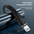 Essri 2Pack for iPhone Charger Cord 6FT, Lighting Cable 6 Feet to USB Charging Cable, Nylon Braided Charging Cord 6 Foot Compatible with iPhone 14 13 12 11 X XS XR 15 Pad -Gray