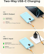 Small Portable Charger 10000mAh, Mini Power Bank with LED Display, 20W Fast Charging USB-C Battery Pack, Compact Travel Charger Compatible with iPhone 17/16/15/14, Android, etc