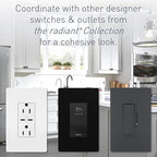 Legrand radiant R26USBAC6LA 15 Amp Tamper-Resistant Decorator Duplex Receptacle Outlet with Ultra Fast USB A/C 6.0A Charging Ports, Light Almond (1 Count)