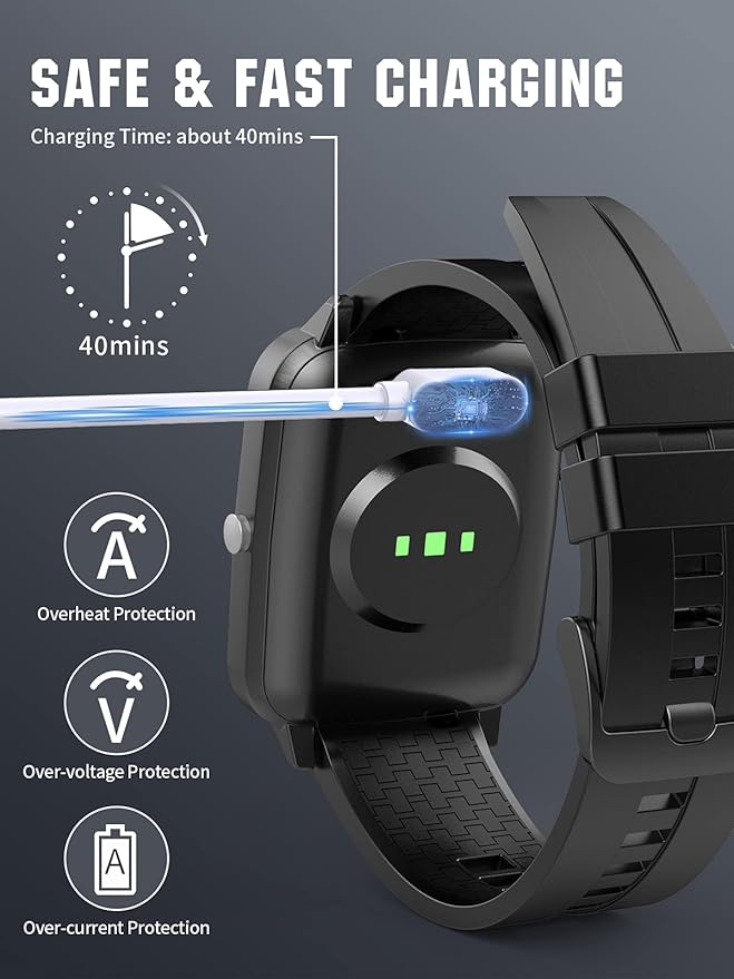 TiMOVO Charger Compatible with YAMAY VeryFitPro SW021/SW01/Willful SW023/SW025/Letsfit ID205L/Letscom ID205S/ID216/Umidigi Uwatch 3/Uwatch GT, Magnetic USB Charging Power Cable Cord 3.3ft, White