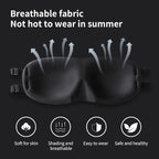 ALASKA BEAR Sleep Mask 2 Straps, Deep Concave Molded Foam Mask with Convex Eye Cups and Light Blocking Nose Contour, Two Adjustable Elastic Bands Stay on Head w/o Slipping, Black