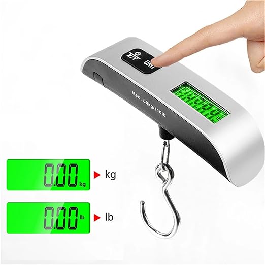 Luggage Weight Scale, 6pcs 110lb/50kg Portable Digital Scale LCD Display Electronic Hook Scale Luggage Hanging Suitcase Travel Baggage Weight Balance Tool,for Travel