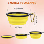 Dog Bowl Pet Collapsible Bowls, 2 Pack Collapsible Dog Water Bowls for Cats Dogs, Portable Pet Feeding Watering Dish for Walking Parking Traveling with 2 Carabiners (Small, Orange+Yellow)