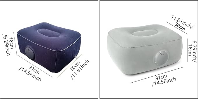 Inflatable Travel Leg Up Foot Rest Pillow for Muscle Relief Cushions with Press Air Pumps for Home Office and Travel