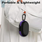 Oval Earbud Case Portable EVA Carrying Case Storage Bag Cell Phone Accessories Organizer with Carabiner for Earphone, Earbud, Earpieces, SD Memory Card, Camera Chips, Purple