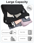 RHDZO Drawstring Backpack Gym Backpack with Shoe Compartment for Men Women String Sports Bag with Wet Pocket Cinch Swim Beach Bag, Large Black