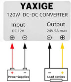 DC12V to 24V 5A 120W Converter, DC Voltage Regulator Power Converter Boost Converter Module car Power Supply is Applicable to Golf cart, etc