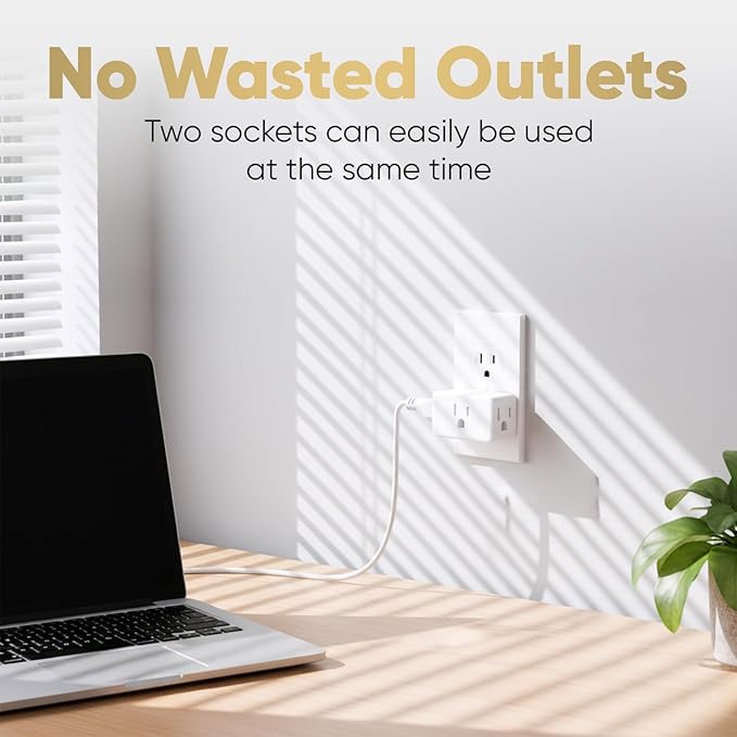 Unidapt Multi Plug Outlet Extender - 3 Way Wall Outlet Splitter, Cruise Ship Approved Power Adapter, Compact Travel Plug Expander for Home, Office, Dorm Room, or Cruise Cabin - White 1-Pack