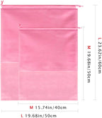 8PCS Dust Bags for Handbags Jumbo Travel Shoe Bags Purses Organizers Storage Bags with Rope Clear Window Dustproof Drawstring Bag Storage Pouch for Men and Women - Pink, 19.7 x 15.7 in