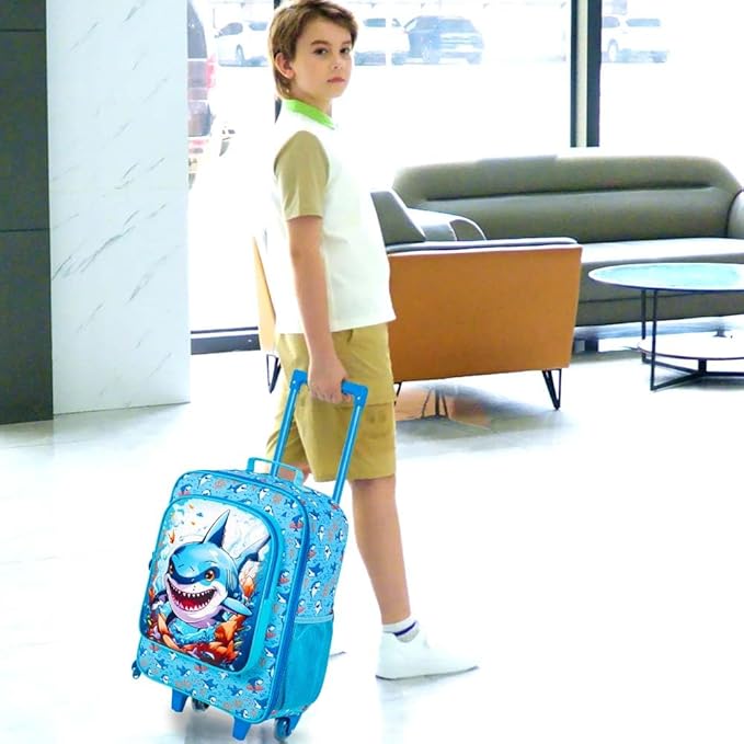 WZLVO Kids Luggage for Boys and Girls, Cute Dinosaur Unicorn Rolling Wheels Suitcase for Toddler Children